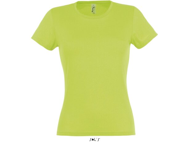 Camiseta de mujer manga corta Sols merchandising verde manzana Camiseta de mujer manga corta Sols merchandising verde manzana