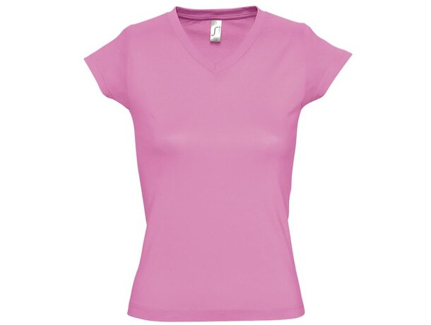 Camiseta de mujer cuello de pico colores sols para empresas