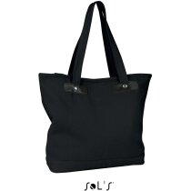 Bolsas 100% algodón con parches de cuero Sols negra Bolsas 100% algodón con parches de cuero Sols negra