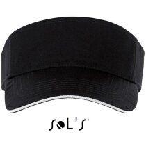 Visera unisex con cierre ajustable Sols personalizada negra Visera unisex con cierre ajustable Sols personalizada negra