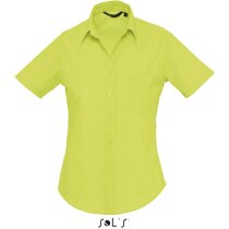Camisa de mujer manga corta tejido popelin Sols personalizada verde manzana Camisa de mujer manga corta tejido popelin Sols personalizada verde manzana