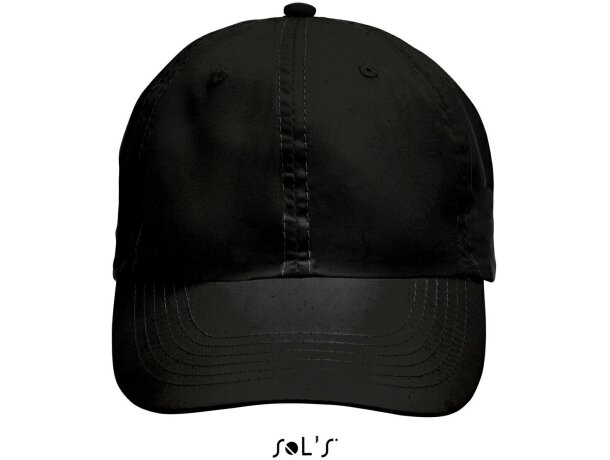 Gorra fabricada en poliester de colores Sols con logo negra Gorra fabricada en poliester de colores Sols con logo negra