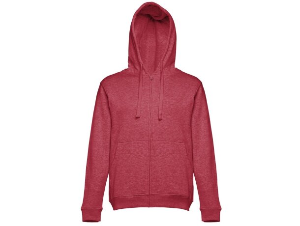 Sudadera thc amsterdam ii con capucha y cremallera para hombre Rojo matizado detalle 4