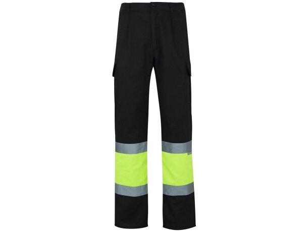 Pantalón multibolsillos bicolor poseidon con reflectantes Negro/Amarillo detalle 49