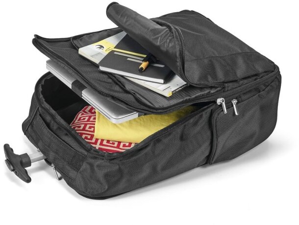 Mochila para ordenador 17 con protector de ruedas de poliéster Hi!dea Avenir Negro detalle 4