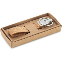 Llaveros ecológicos Corks alargados de corcho y metal con caja