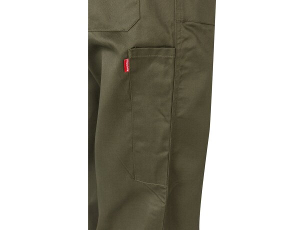 Mono de sarga yama con cremallera doble cursor y bolsillos Verde militar detalle 11