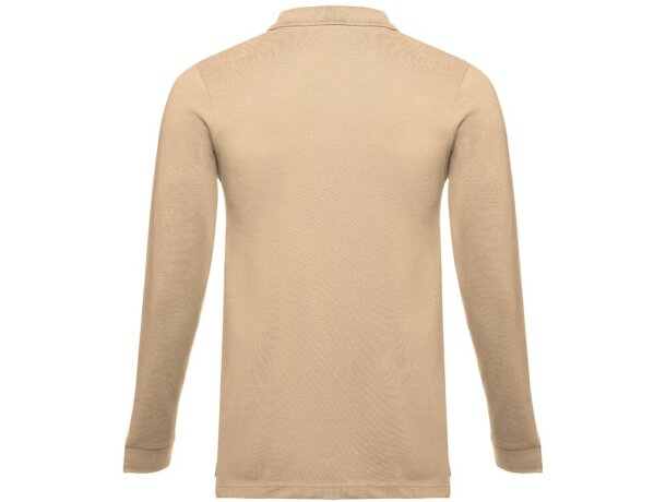 Polo Bern de manga larga en algodón 210 g/m² para hombre Marrón claro detalle 23