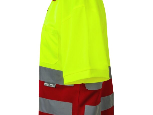 Polo alta visibilidad Cupid Large bicolor manga corta 4XL 5XL Rojo/Amarillo detalle 35