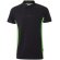 Polo piqué bicolor Supay manga corta con cuello en canalé Negro/Verde
