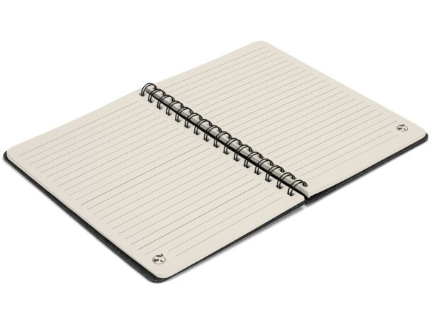 Cuaderno a5 Mishima con tapa semidura de fieltro reciclado rpet Gris oscuro detalle 4