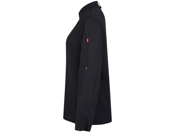 Chaqueta cocina mujer Thoth algodón y poliéster reciclado Negro detalle 6