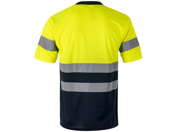 Camiseta técnica bicolor Brahma alta visibilidad EN20471 Azul marino/Amarillo detalle 15