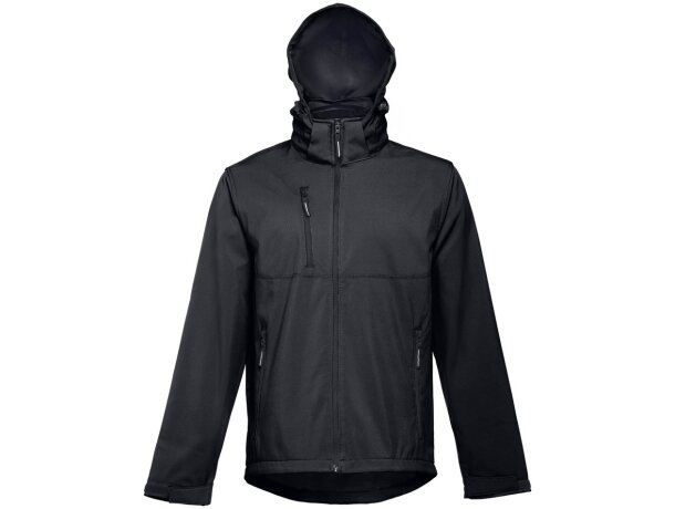 Chaqueta softshell zagreb con capucha removible para hombre Negro detalle 33