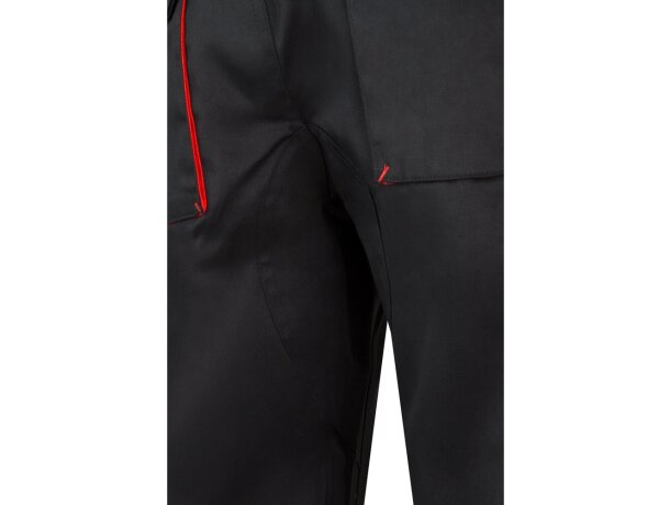 Pantalón de sarga multibolsillos bicolor VL Hypnos Negro/Rojo detalle 33