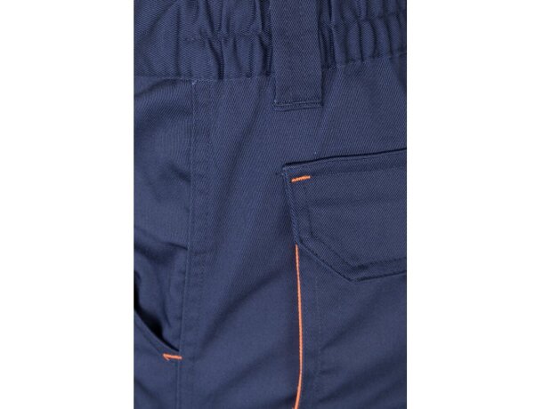 Pantalón elástico bicolor fides con seis bolsillos funcionales Azul marino/Naranja detalle 59