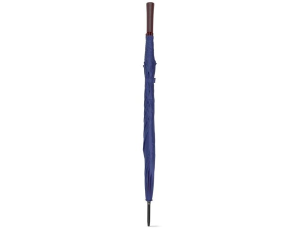 Paraguas Zane de poliéster 190T con mango de madera Azul detalle 4