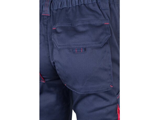 Pantalón elástico bicolor fides con seis bolsillos funcionales Azul marino/Rojo detalle 40