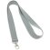 lanyard de poliester con mosqueton personalizada gris