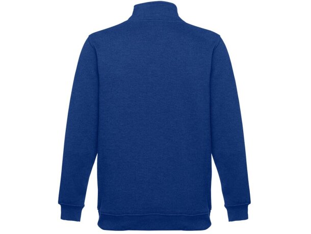 Sudadera Budapest unisex con cremallera y cinturilla canalé Azul royal detalle 15