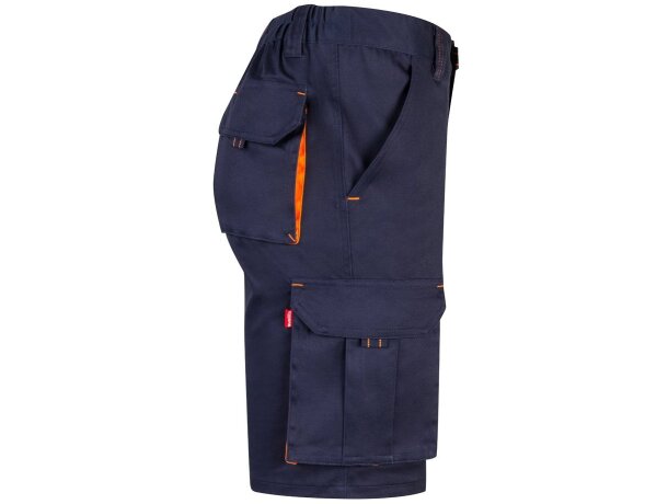 Bermudas Hemera bicolor multibolsillos con cinturilla elástica Azul marino/Naranja detalle 10