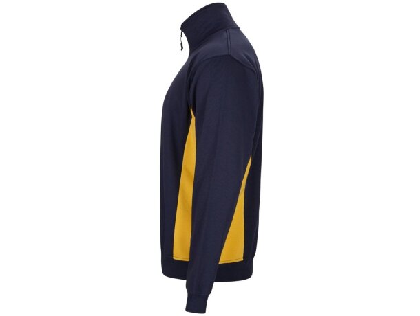 Sudadera de rizo bicolor Svarog cuello alto media cremallera Azul marino/Amarillo detalle 41