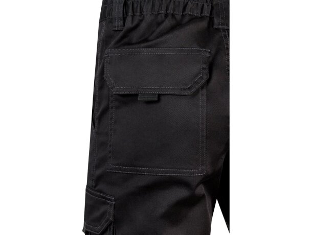 Bermudas elásticas multibolsillos Hebe con cinturilla elástica Negro detalle 32