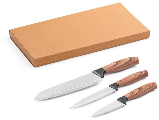 Juego de 3 cuchillos de cocina baharat en acero inoxidable detalle 1