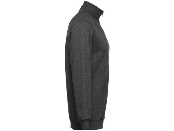 Sudadera Budapest unisex con cremallera y cinturilla canalé Antracita matizado detalle 10