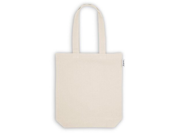 Bolsa de aalgodón personalizada poliéster reciclado Hi!dea Girona Natural claro detalle 3