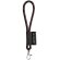 Lanyard nautic short de poliamida con mosquetón de 9 mm Negro/Rojo