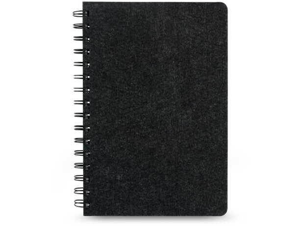 Cuaderno a5 Mishima con tapa semidura de fieltro reciclado rpet Gris oscuro detalle 3