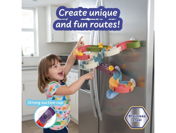 Juego educativo marbles circuits con pistas para carrera de patos Multicolor detalle 4
