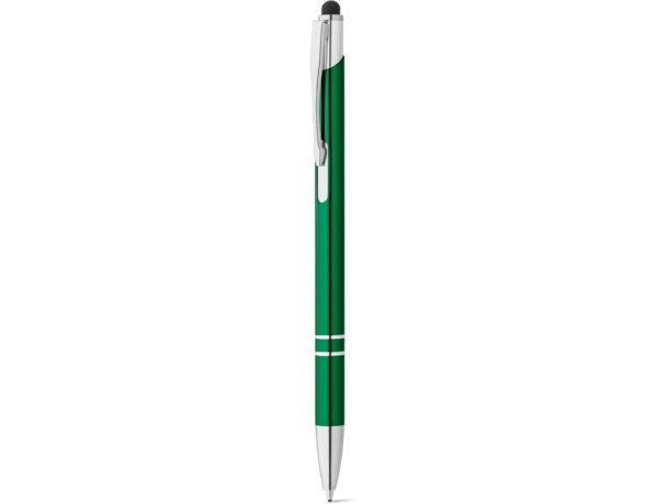 Bolígrafos con puntero táctil económicos en aluminio tinta azul Hi!dea Galba Verde detalle 6
