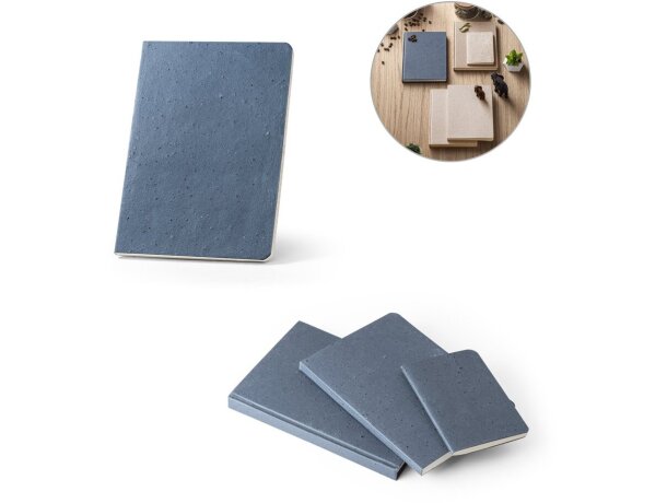 Libreta A5 tapa café reciclado personalizada páginas rayadas detalle 1