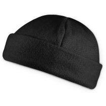 Gorro polar con dobladillo negro barato