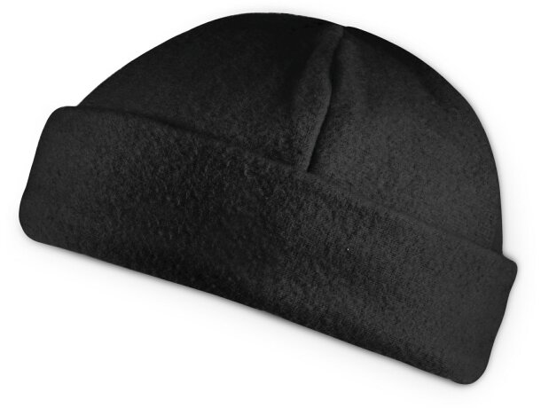 Gorro polar con dobladillo negro barato