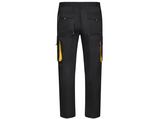 Pantalón de sarga multibolsillos bicolor VL Hypnos Negro/Amarillo detalle 76