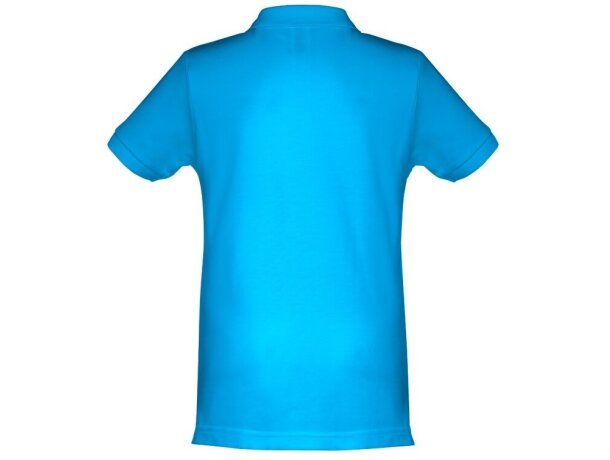 Polo Adam Kids de algodón para niños con cuello canalé Azul aqua detalle 5
