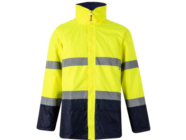 Parka bicolor themis large alta visibilidad reflectante Azul marino/Amarillo detalle 27