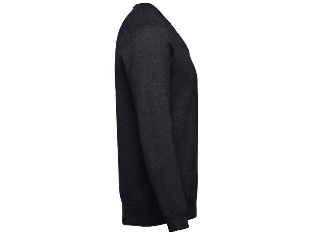 Jersey cuello en v milan con puños en canalé Negro detalle 13