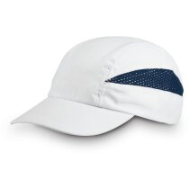 Gorra running de poliéster con franjas de color