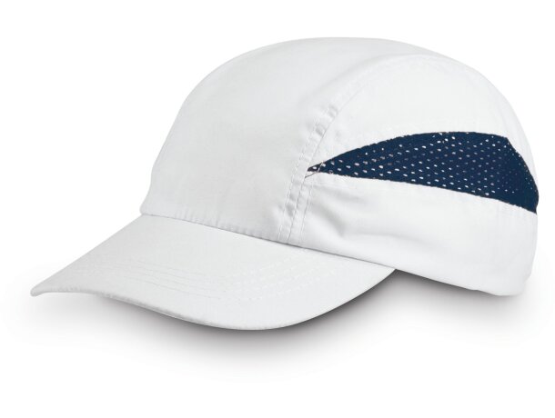 Gorras running de poliéster cierre velcro Hi!dea Blanco detalle 1
