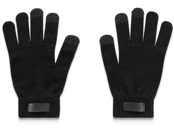 Guantes Burrow de poliéster reciclado rPET con puntas táctiles Negro detalle 7