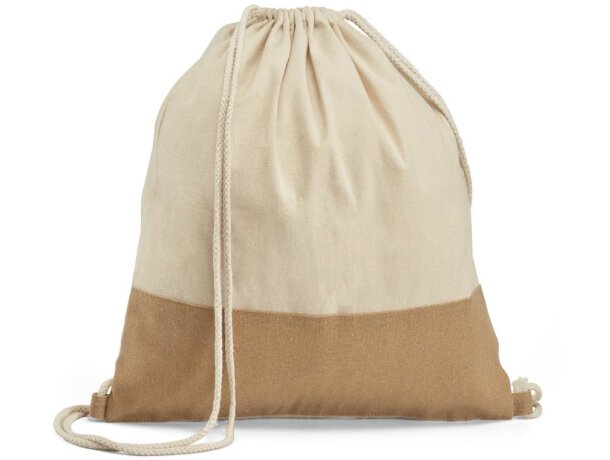 Mochila de cuerdas con asa 100% algodón yute 160 g/m2 detalle 1