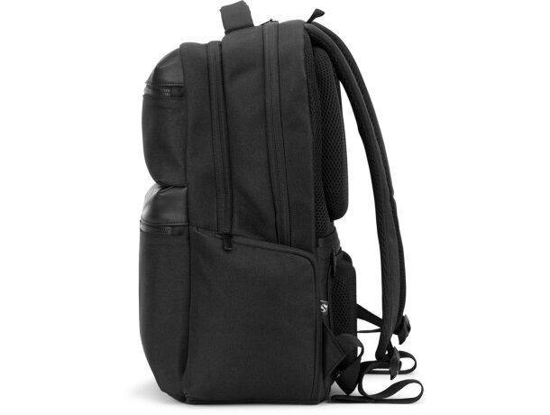 Mochila copenhagen de sarga reciclada resistente al agua Negro detalle 5