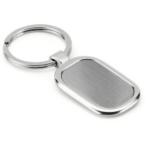 Llaveros rectangular metal con acabado niquel mate para grabar a laser