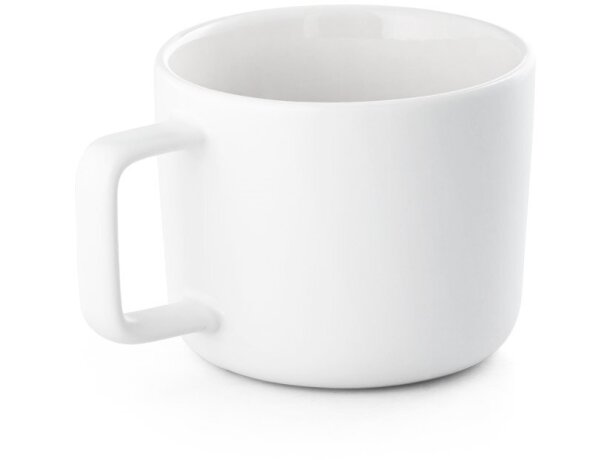 Taza Fangio de cerámica con tapa y base de bambú de 220 mL blanco