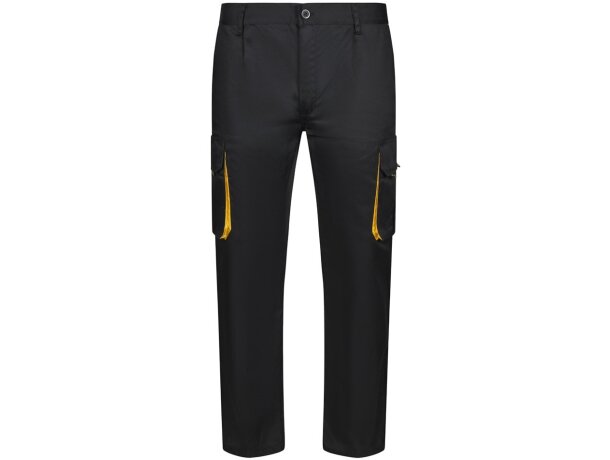 Pantalón de sarga multibolsillos bicolor VL Hypnos Negro/Amarillo detalle 78