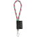 Lanyard tube short poliamida con mosquetón de 9 mm Verde hexachrome/Rosa hexachrome